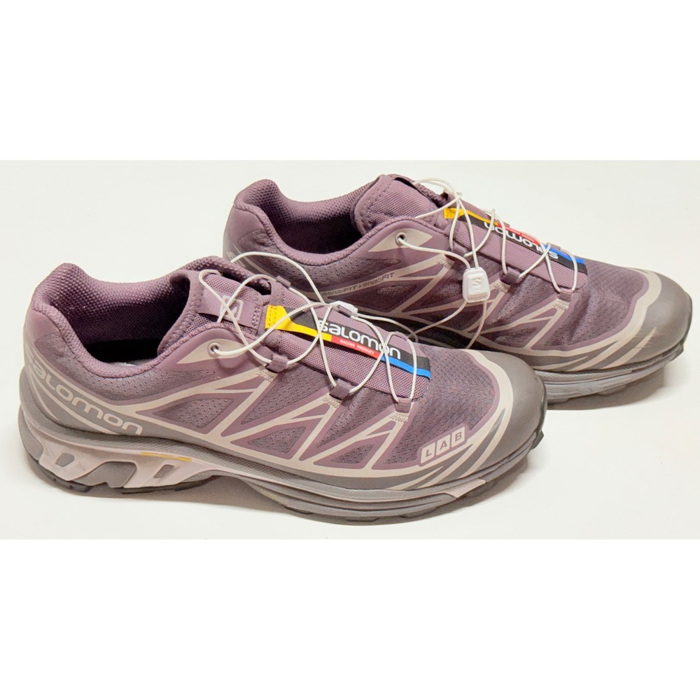 Salomon S-Lab XT-6 Soft Ground Purple Grey Trail Running Shoes Womens 11.5